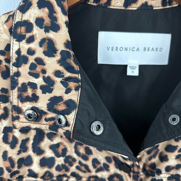 Veronica Beard Leopard Print Snap Button Front Cushing Puffer Vest Size Small - Picture 11 of 16
